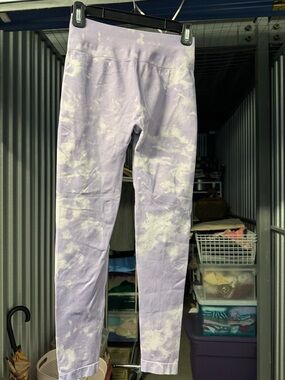 Girls Lavender Tie-Dye Leggings with Elastic Waistband